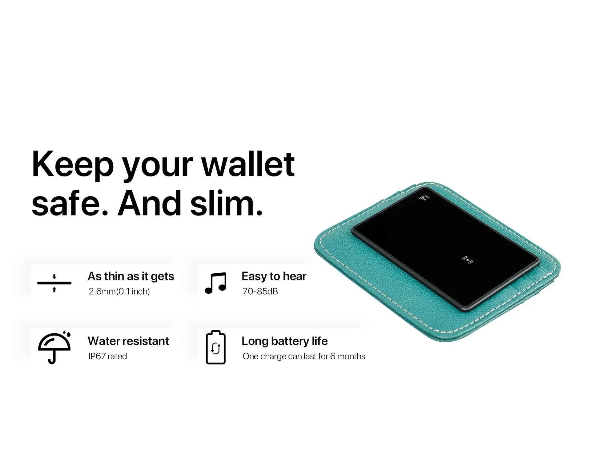 MiLi MiCard Anti Loss Wallet Card - Black MiLi MiCard Anti Loss Wallet Card - Black